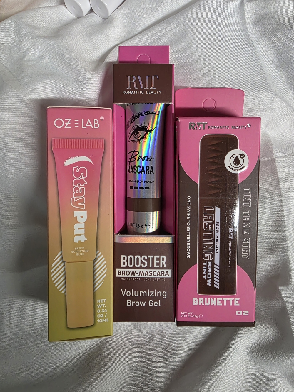 New! 3pc Eyebrow Bundle: Oz Lab Sculpting Glue & Romantic Beauty Brow Gels